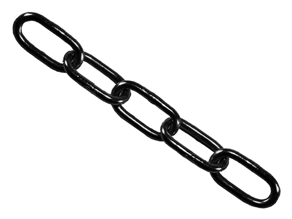 Faithfull FAICHBL430 Black Japanned Chain 4mm x 30m Reel - Max Load 120kg |