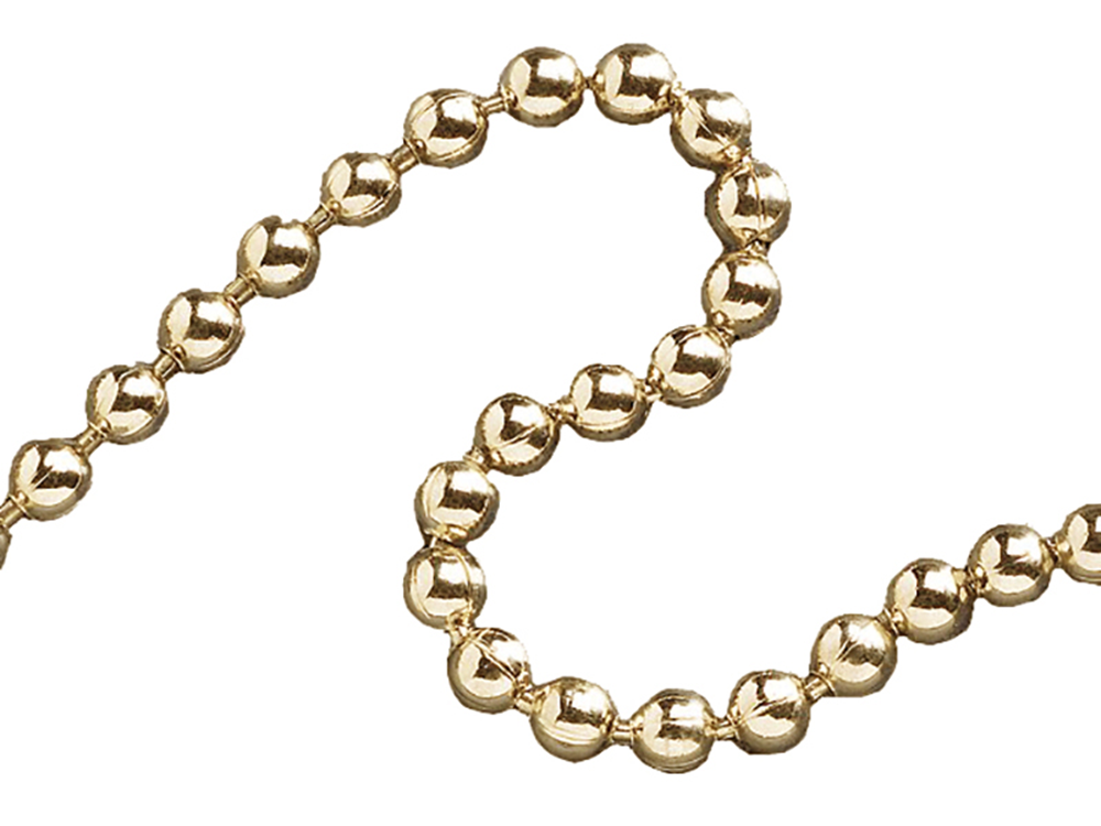 Faithfull FAICHBPB3210 Ball Chain Polished Brass 3.2mm x 10m |