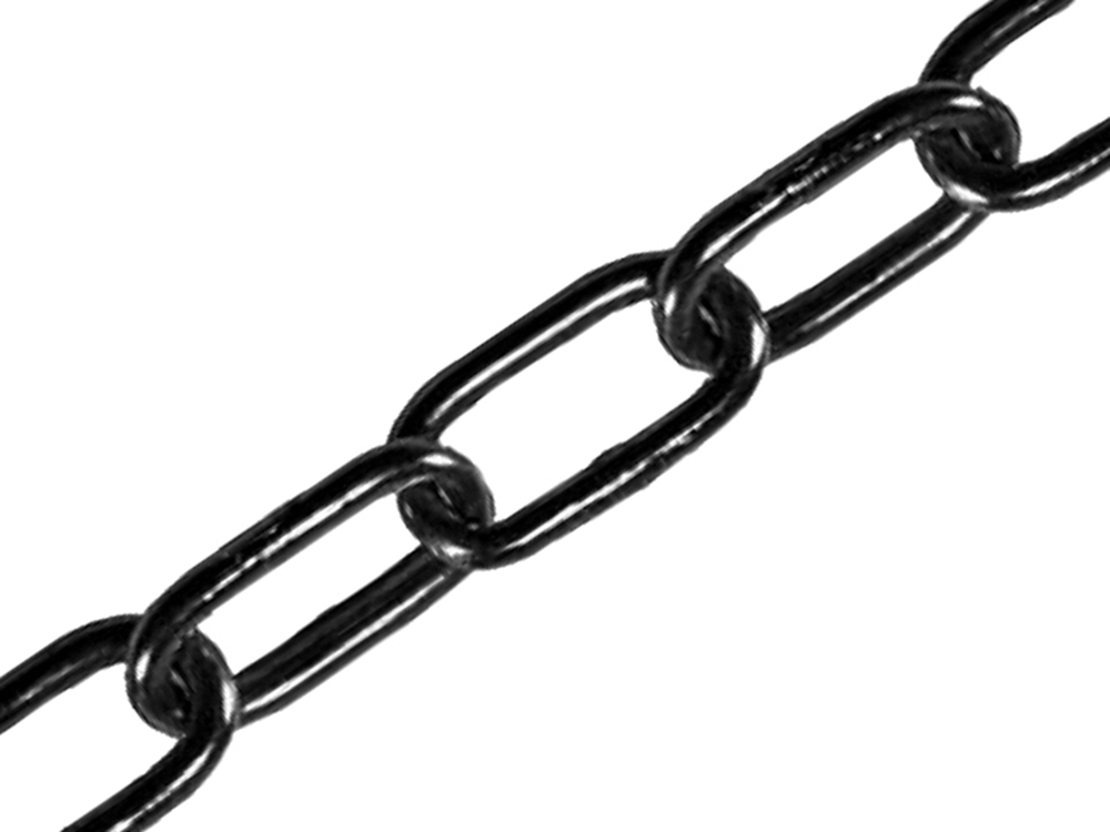 Faithfull FAICHCUT30B Black Japanned Chain 3.0mm x 2.5m - Max Load 80kg |