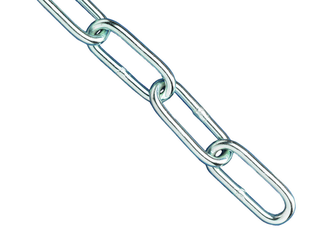 Faithfull FAICHCUT50Z Zinc Plated Chain 5mm x 2.5m - Max Load 160kg |