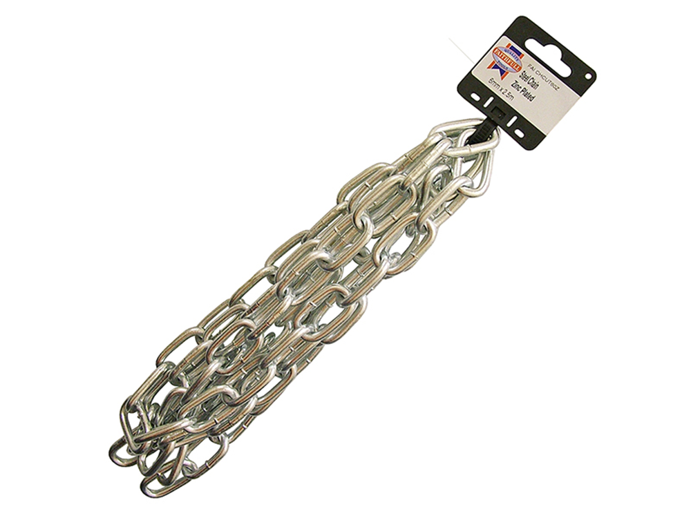 Faithfull FAICHCUT60Z Zinc Plated Chain 6mm x 2.5m - Max Load 250kg |