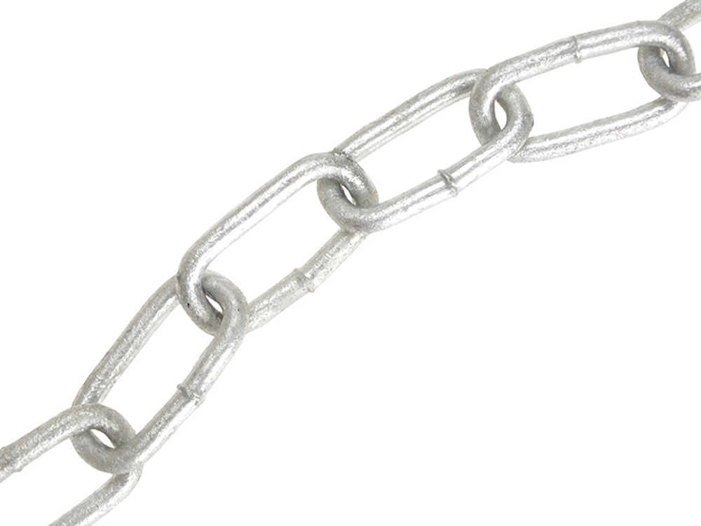 Faithfull FAICHGL430 Galvanised Chain Link 4 x 30m Reel - Max Load 120kg |
