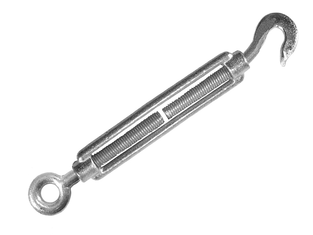Faithfull FAICHSCREW6 Straining Screw 6mm Hook & Eye Galvanised 89mm (Pack of 2) |