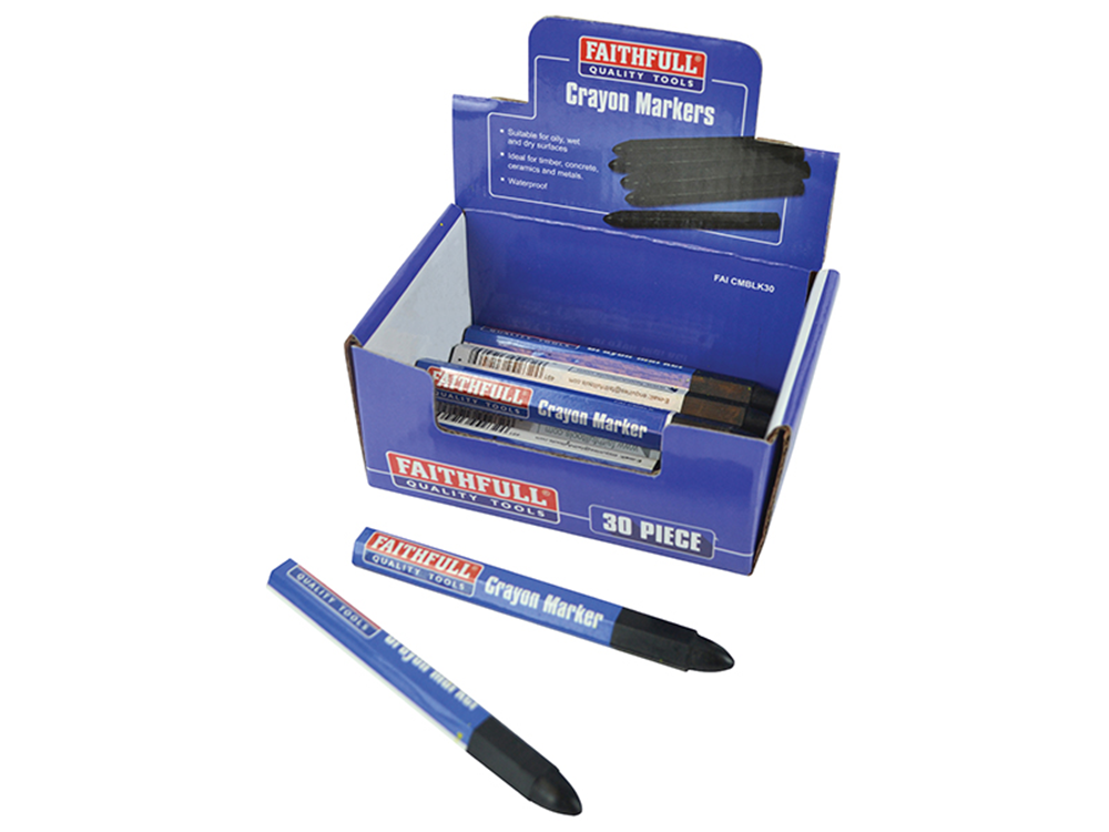 Faithfull FAICMBLK30 Crayon Marker Black (CDU of 30) |   Black
