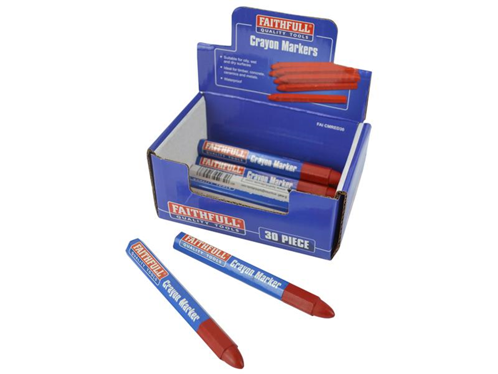 Faithfull FAICMRED30 Crayon Marker Red (CDU of 30) |   Red