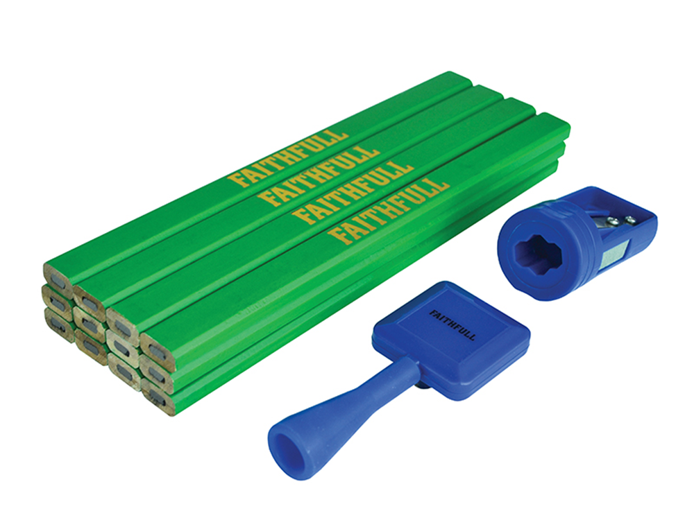 Faithfull FAICPGKIT Carpenter's Pencil Kit Green / Hard (Pack 12) |