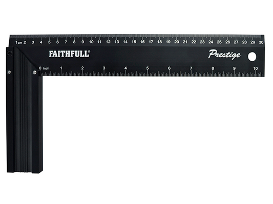 Faithfull FAICS12CNC Prestige Try Square Black Aluminium 300mm |