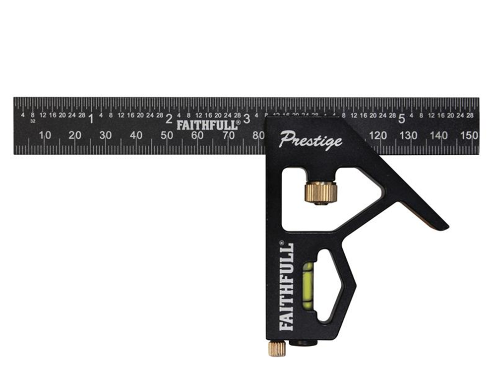 Faithfull FAICS150CNC Prestige Combination Square Black Aluminium 150mm (6in) |