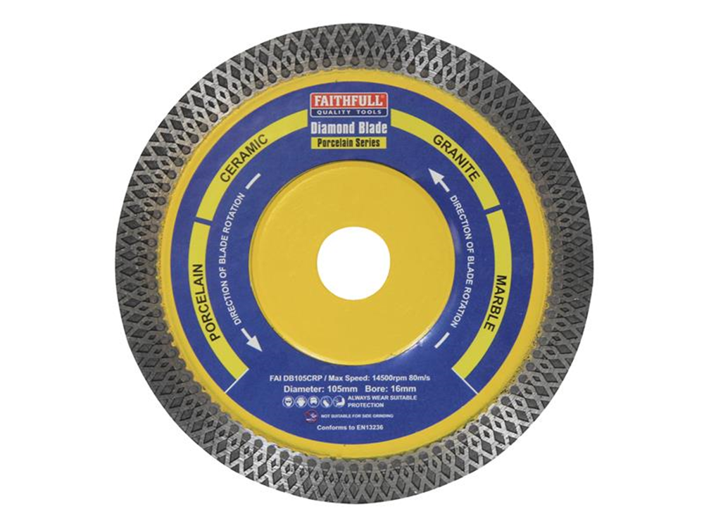 Faithfull FAIDB105CRP Porcelain Diamond Blade 105 x 16mm |