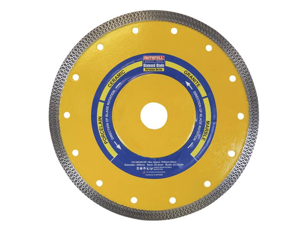 Faithfull FAIDB200CRP Porcelain Diamond Blade 200 x 25.4mm |