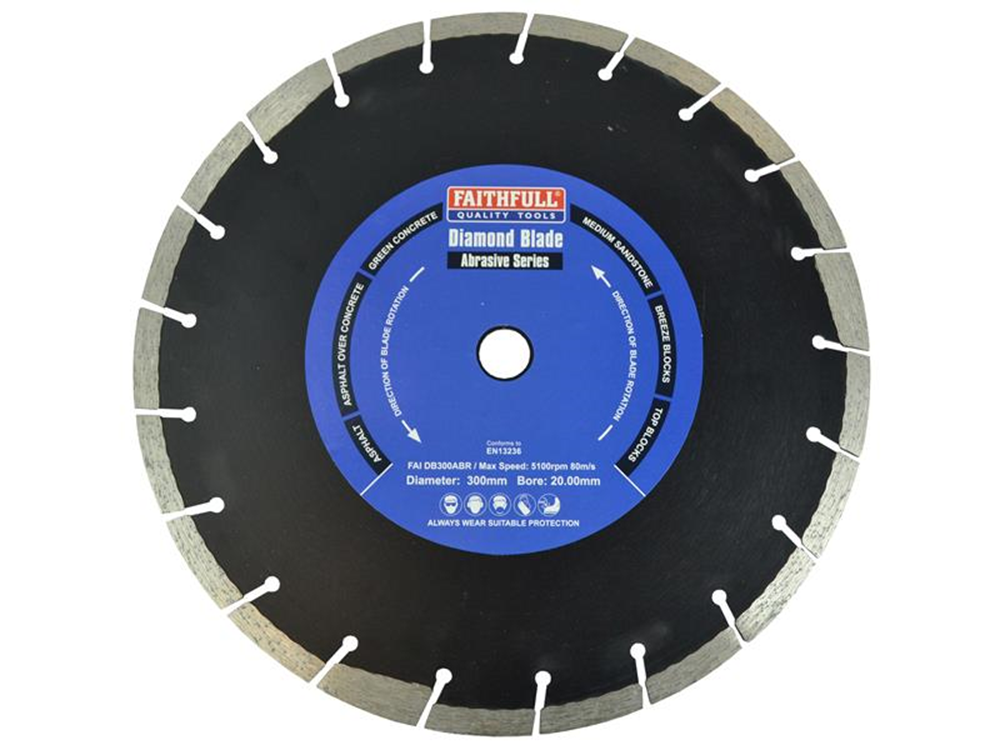 Faithfull FAIDB300ABR Abrasive Diamond Blade 300 x 20mm |