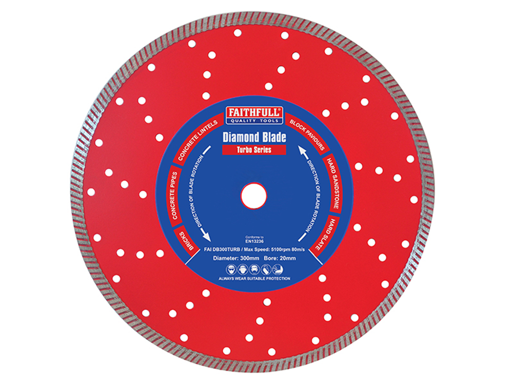 Faithfull FAIDB300TURB Turbo Cut Diamond Blade 300 x 20mm |
