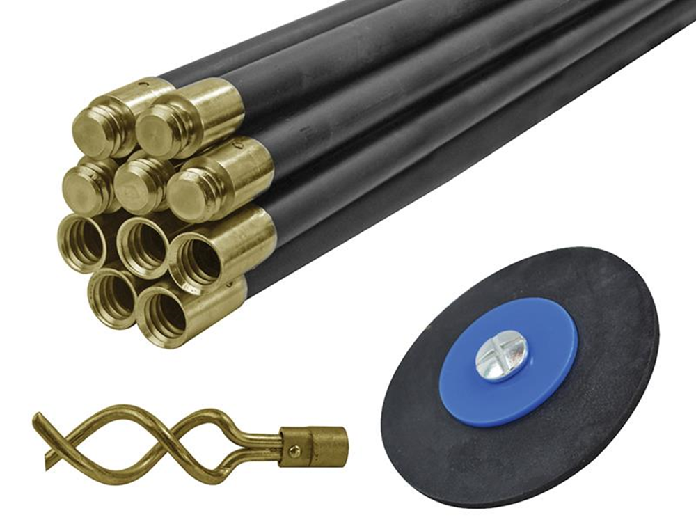 Faithfull FAIDRSET12 Universal Drain Clean Set (10 x Rods Plunger & Worm) |