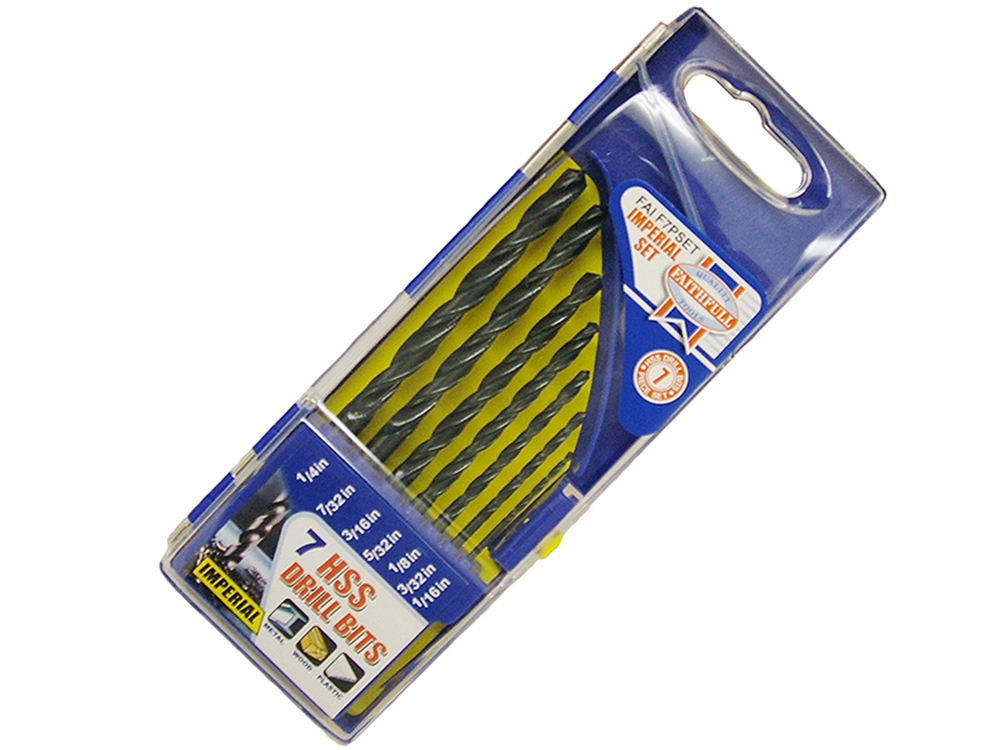 Faithfull FAIF7PSET HSS Drill Bit Set of 7 1/16-1/4 x 1/32 |