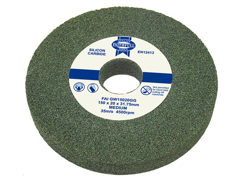Faithfull FAIGW15016GG General Purpose Grinding Wheel 150 x 16mm Green Grit |