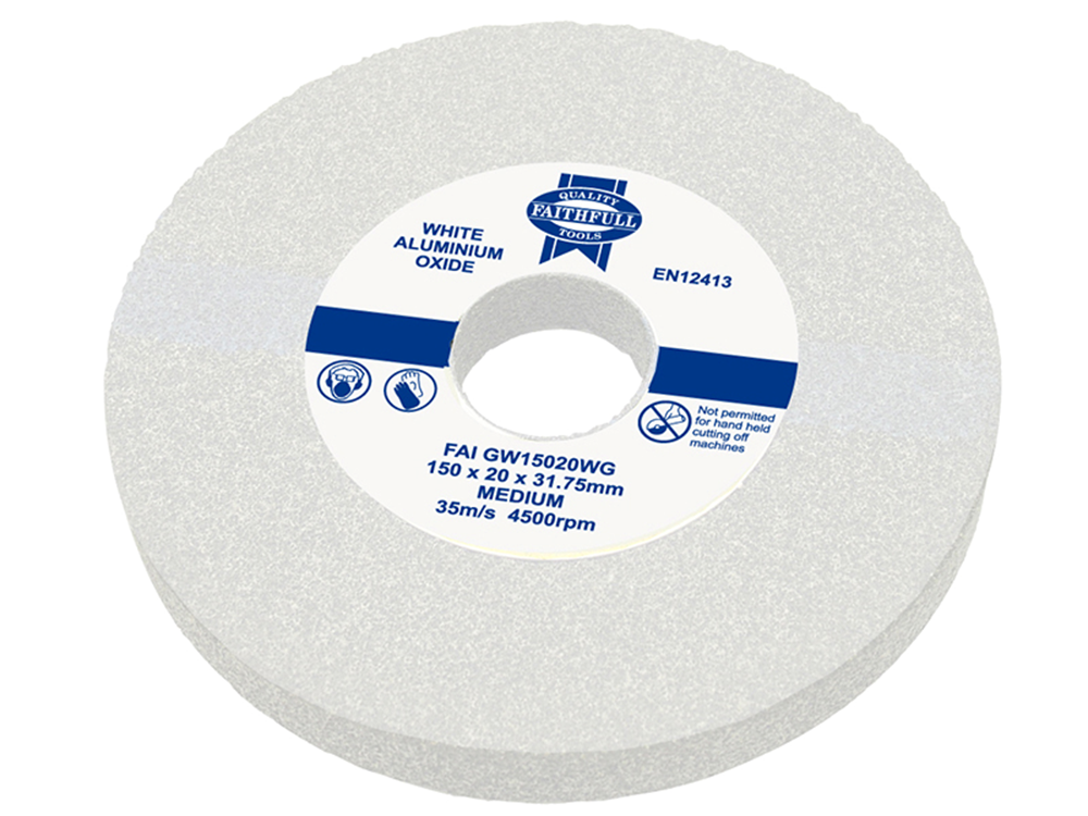 Faithfull FAIGW15020WG General Purpose Grinding Wheel 150 x 20mm White Medium |