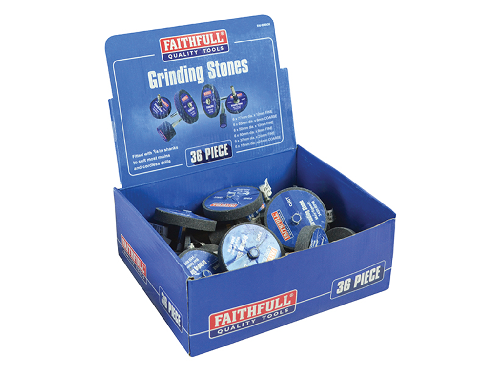 Faithfull FAIGWA36 Grinding Wheel Assortment, 36 Piece |