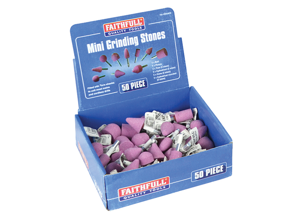 Faithfull FAIGWAM50 Mini Grinding Wheel Assortment, 50 Piece |
