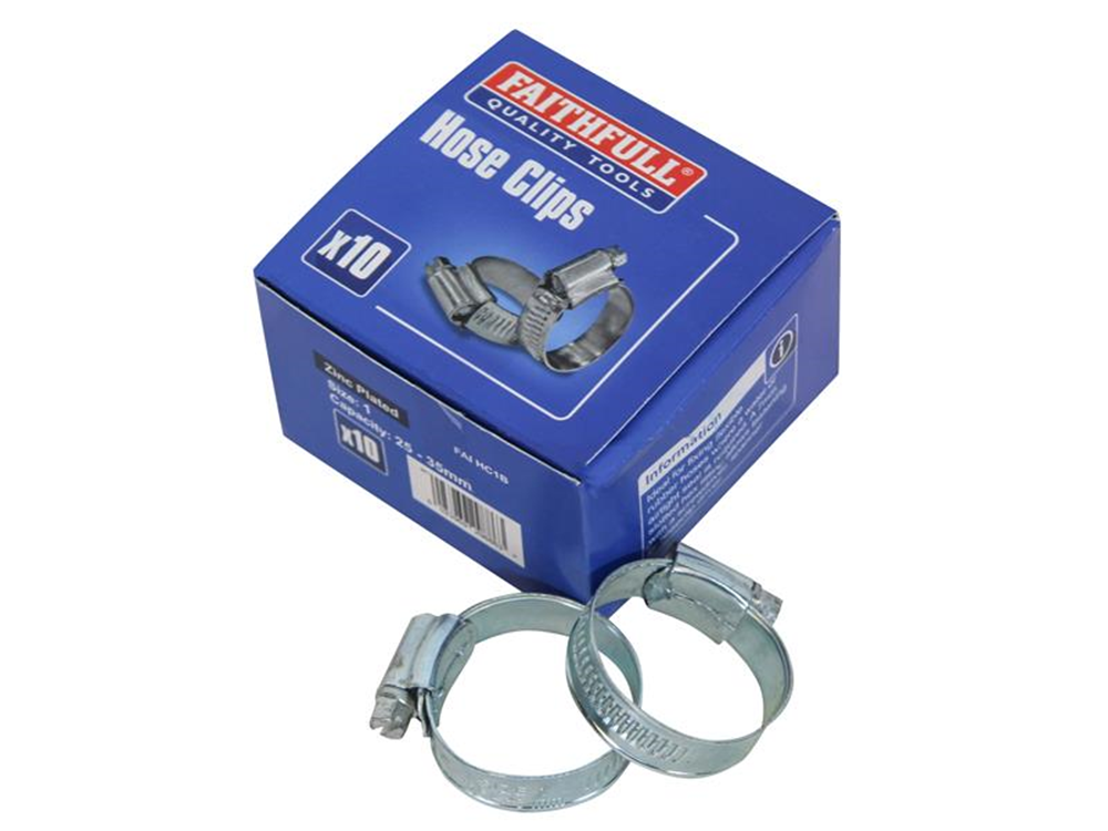 Faithfull FAIHC1XB 1X Hose Clip - Zinc MSZP 30 - 40mm |