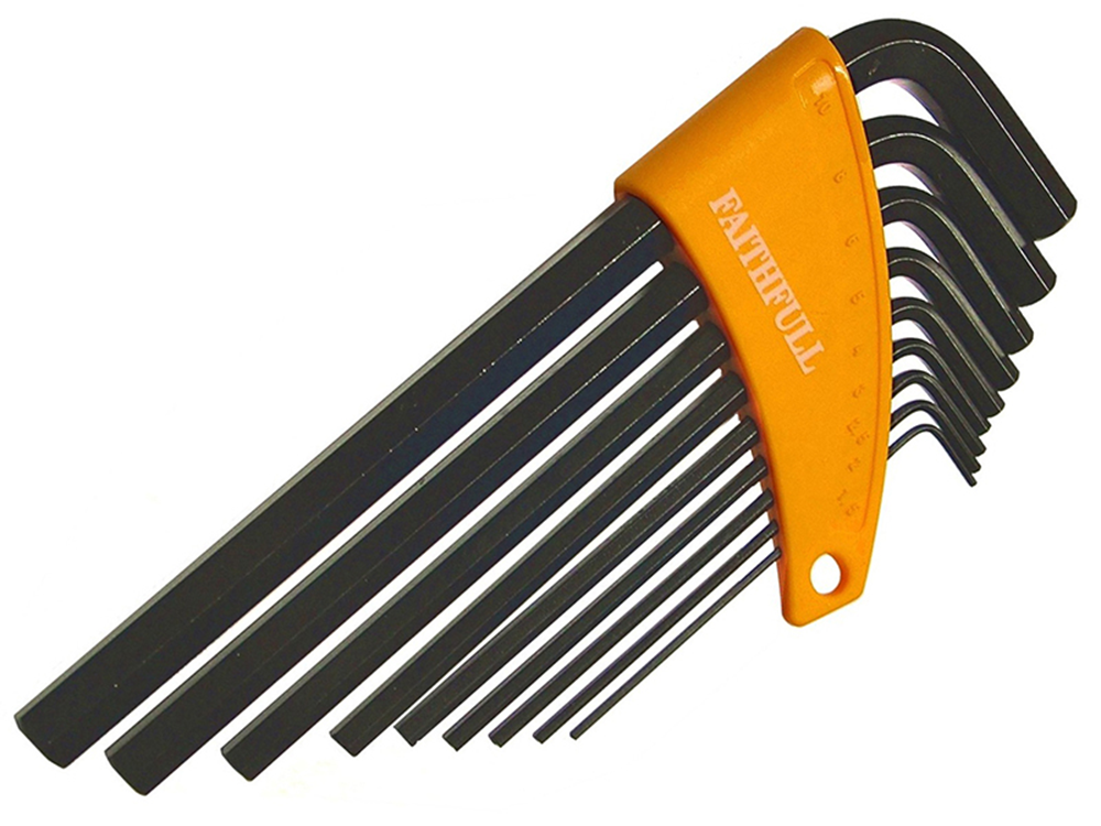 Faithfull FAIHKS9ML Long Arm Hex Key Set, 9 Piece (1.5-10mm) |