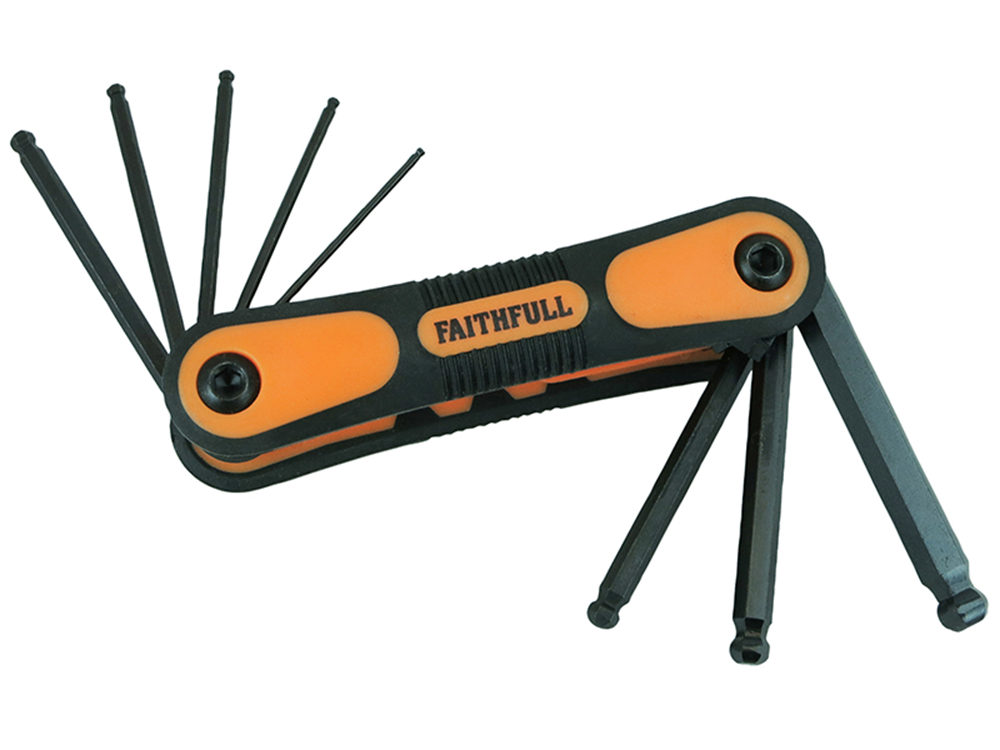 Faithfull FAIHKSF8MB Folding Ball End Hexagon Key Set, 8 Piece (1.5-8mm) |