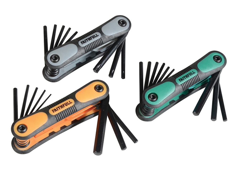 Faithfull FAIHKSTRIPLE Metric, Imperial & TORX Folding Hexagonal Key Set, 25 Piece |