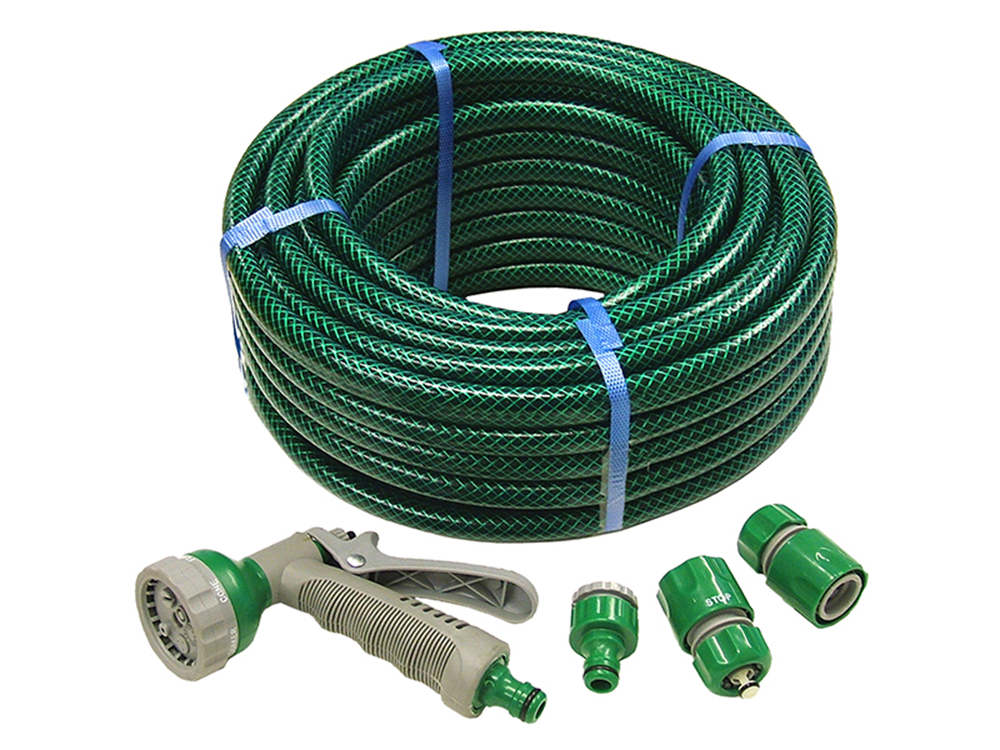 Faithfull FAIHOSE15AV PVC Reinforced Hose 15m Fittings & Spray Gun |
