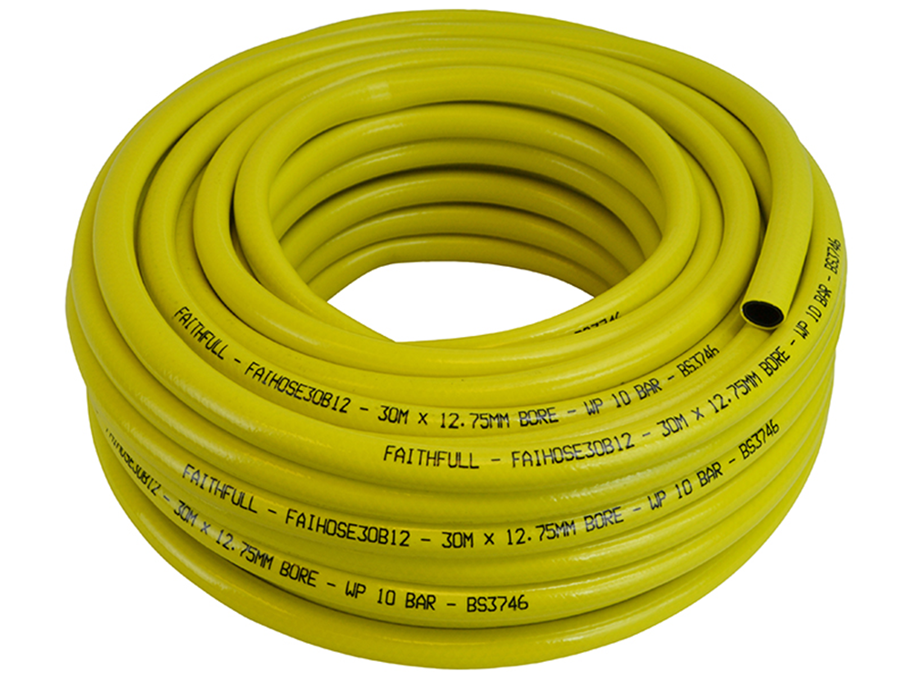 Faithfull FAIHOSE30B12 Heavy-Duty Reinforced Builder's Hose 30m 12.5mm (1/2in) Diameter |