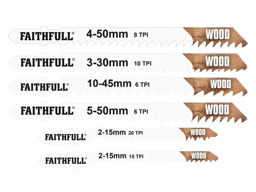 Faithfull FAIJBSET10 Jigsaw Blade Set of 10 Assorted |