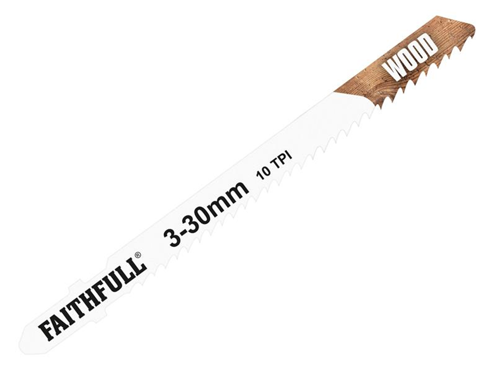 Faithfull FAIJBT101B Wood Jigsaw Blades Pack of 5 T101B |