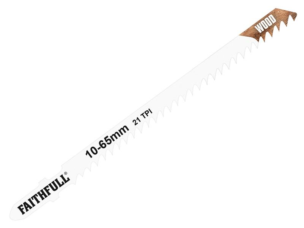 Faithfull FAIJBT301CD Wood Jigsaw Blades Pack of 5 T301CD |