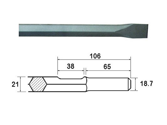 Faithfull FAIKAGC450 Kango Shank Chisel 25 x 450mm (914119) |