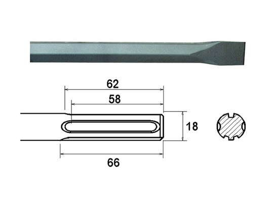 Faithfull FAIMAXC300 SDS Max Chisel 300mm |