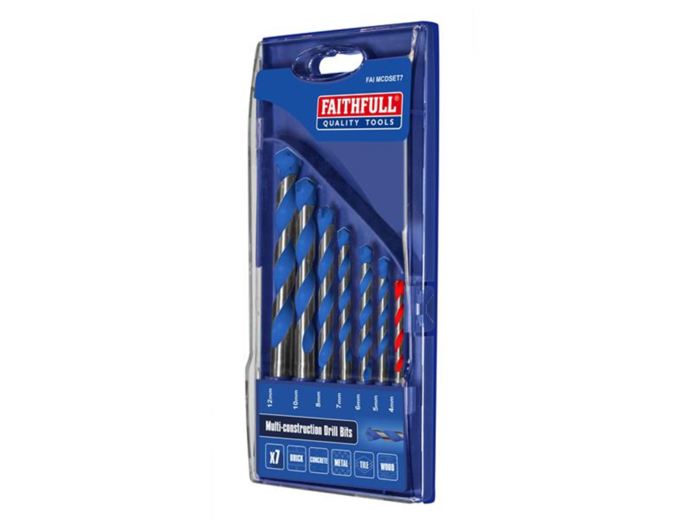 Faithfull FAIMCDSET7 Multi Construction Drill Set, 7 Piece |