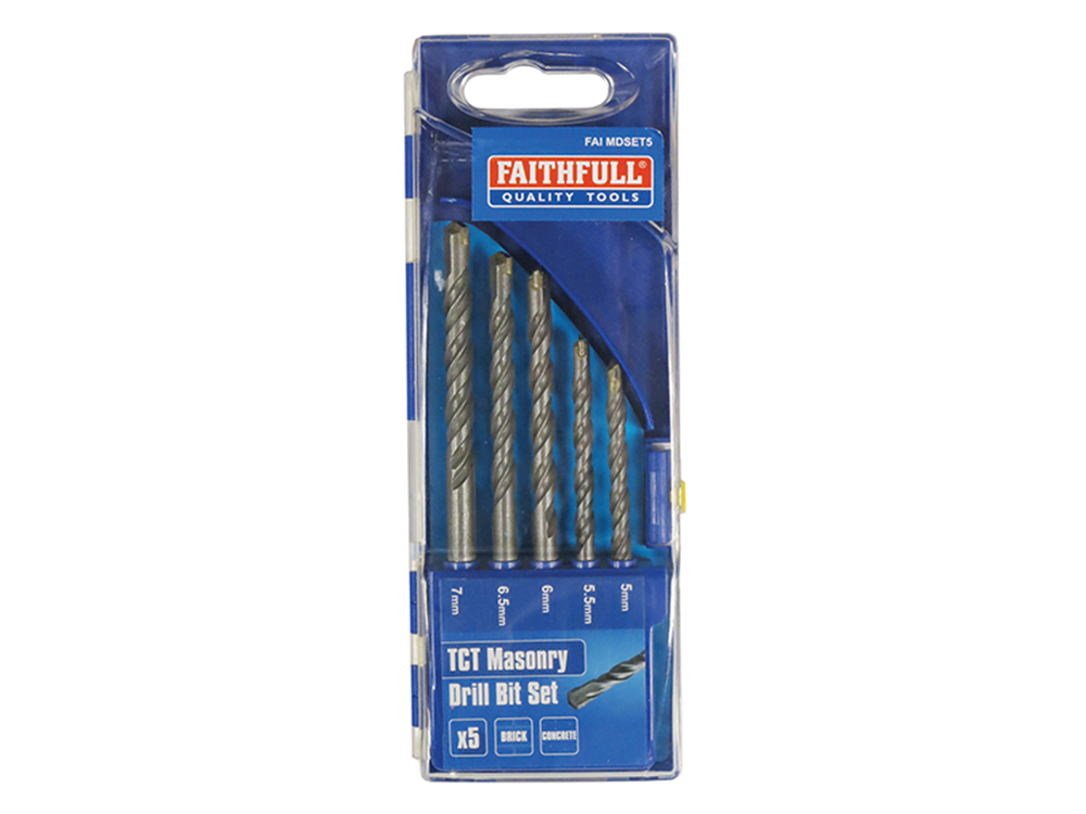 Faithfull FAIMDSET5 Standard Masonry Drill Set of 5 5-7mm |