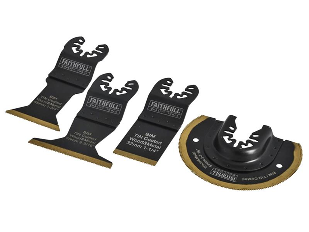 Faithfull FAIMFBMKIT4 Multi-Function Titanium Blade Set 4 Piece |