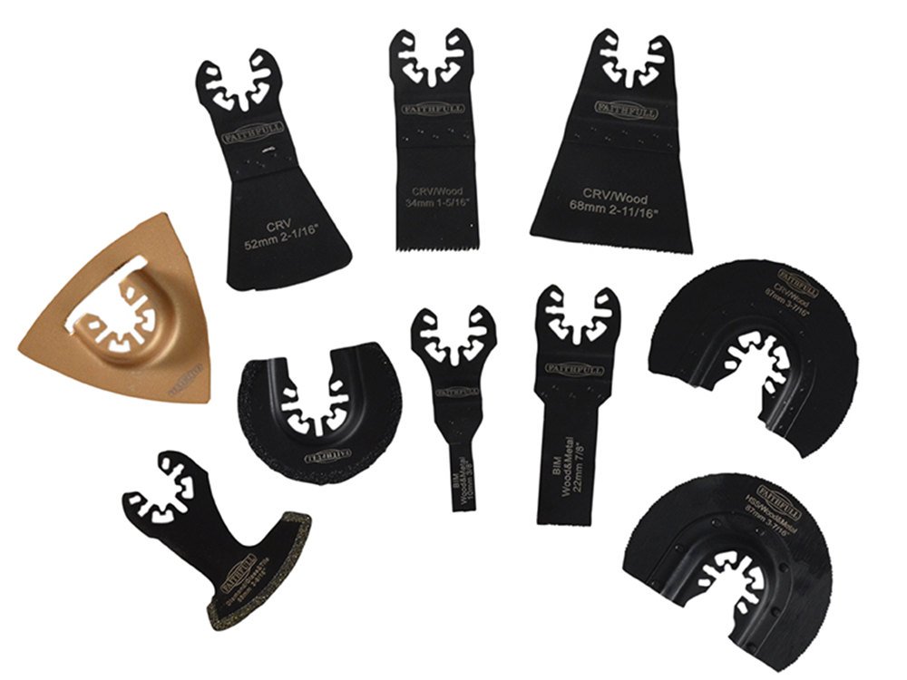 Faithfull FAIMFKIT10 Multi-Function Tool Mixed Blade Set 10 Piece |