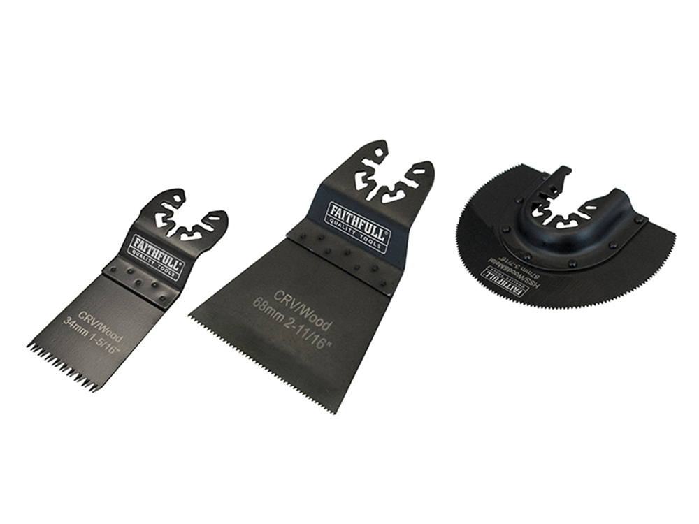 Faithfull FAIMFKIT3 Multi-Function Tool Blade Set, 3 Piece |