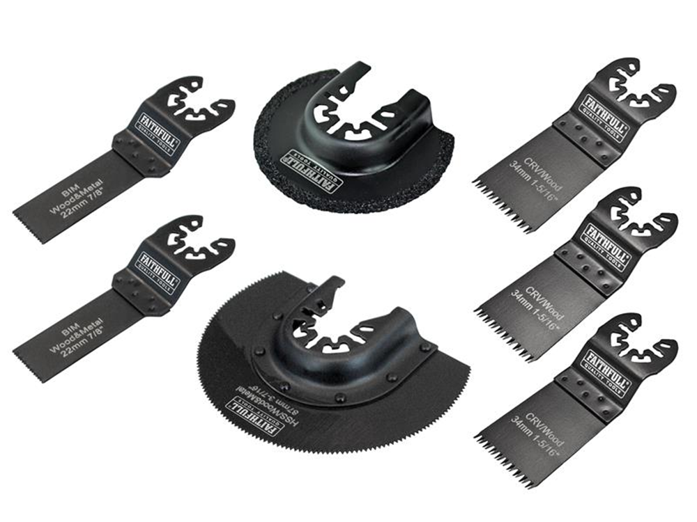 Faithfull FAIMFKIT7 Multi-Function Tool Blade Set, 7 Piece |