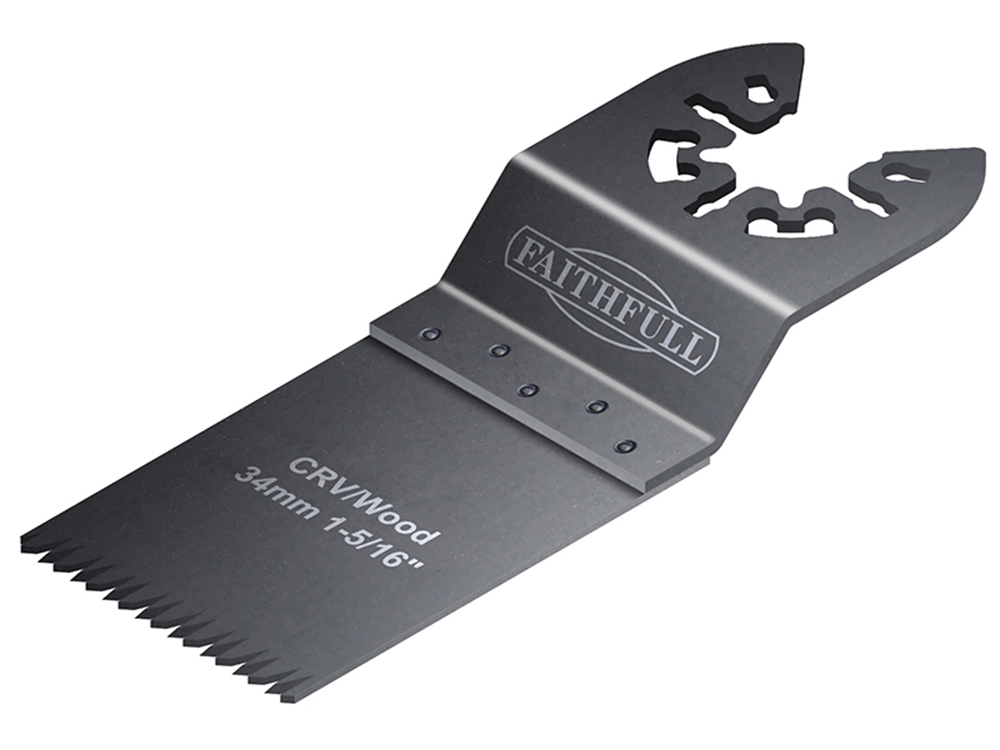 Faithfull FAIMFW34 Multi-Functional Tool CrV Flush Cut Wood Blade Side Set 34mm |