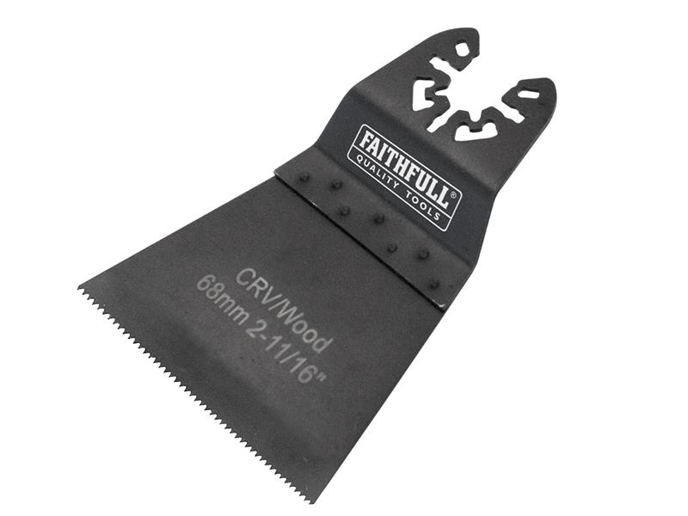 Faithfull FAIMFW68 Multi-Functional Tool CrV Flush Cut Wood Blade Side Set 68mm |