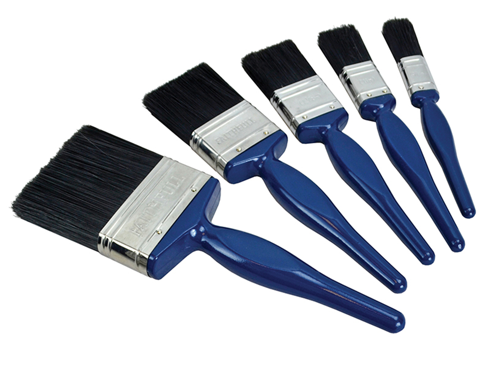 Faithfull FAIPBUSET5 Utility Paint Brush Set of 5 19 25 38 50 & 75mm |