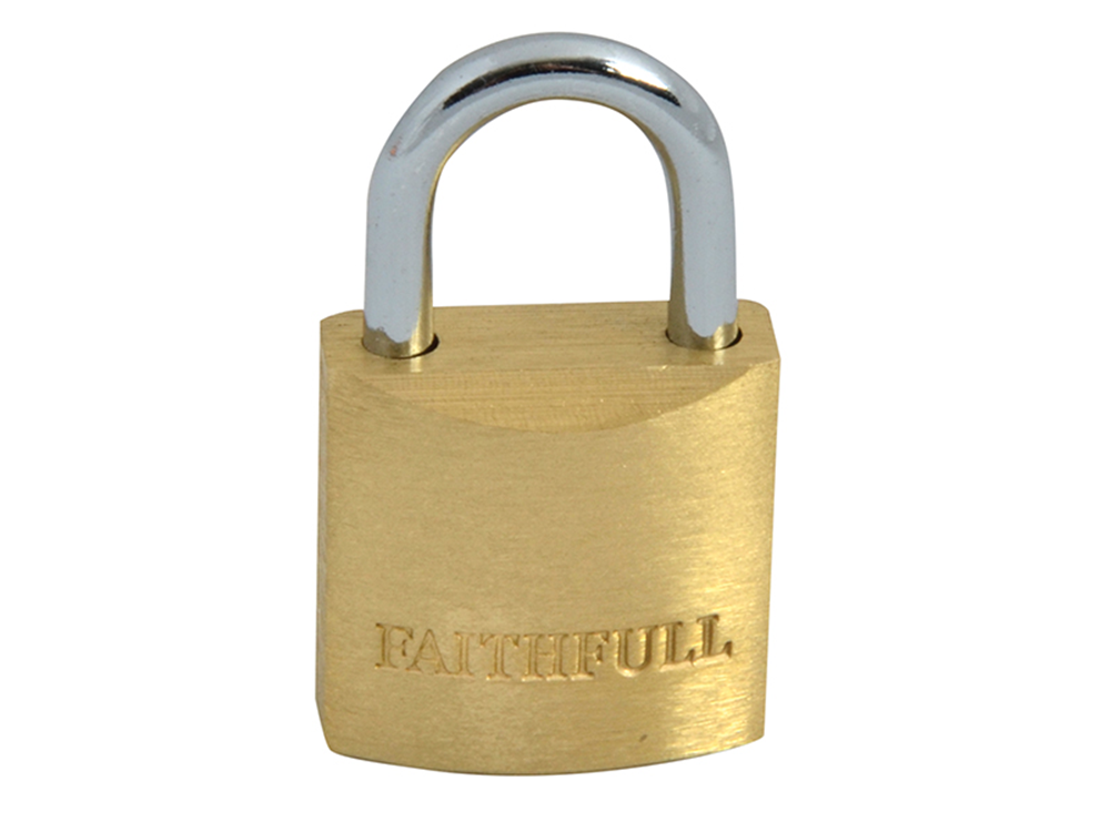Faithfull FAIPLB20 Brass Padlock 20mm 3 Keys |