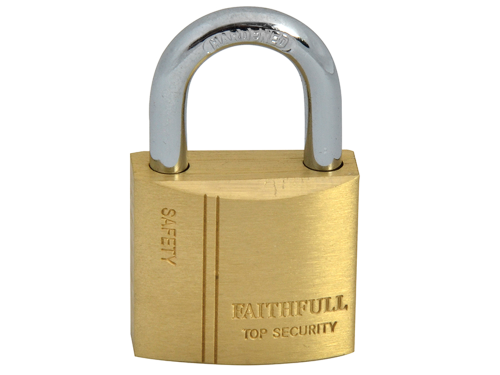 Faithfull FAIPLB30 Brass Padlock 30mm 3 Keys |