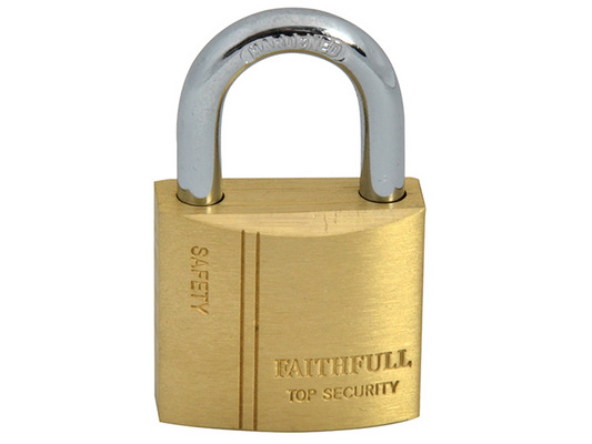 Faithfull FAIPLB30 Brass Padlock 30mm 3 Keys |