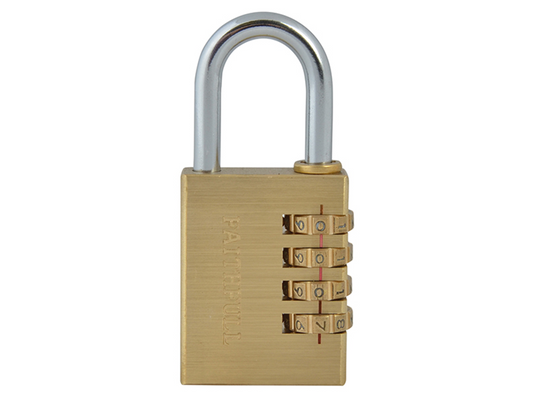 Faithfull FAIPLB38COM Brass Combination Padlock 38mm |