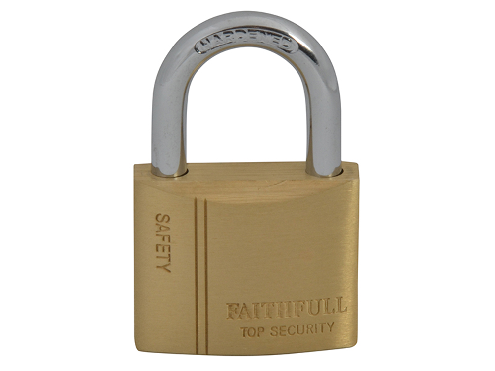 Faithfull FAIPLB40 Brass Padlock 40mm 3 Keys |