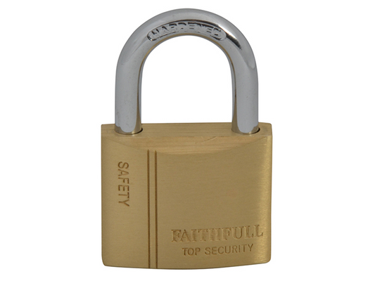 Faithfull FAIPLB40 Brass Padlock 40mm 3 Keys |