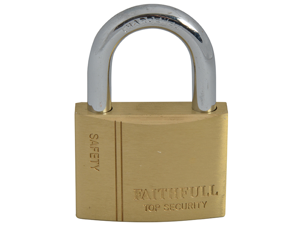 Faithfull FAIPLB50 Brass Padlock 50mm 3 Keys |