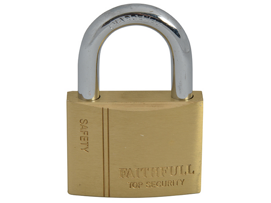 Faithfull FAIPLB50 Brass Padlock 50mm 3 Keys |